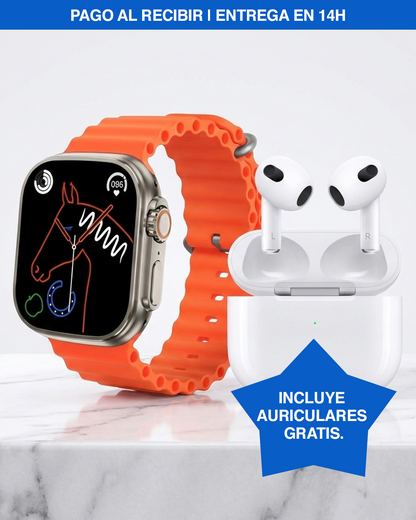 Smartwatch Ultra 8 + Auriculares inalámbricos (reloj inteligente)