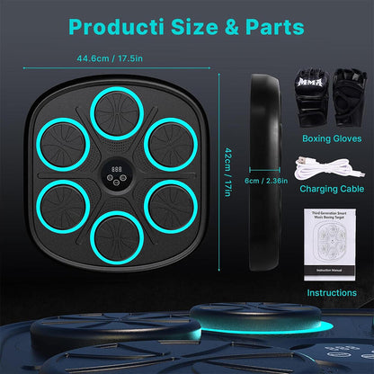 Máquina de Boxeo Musical Inteligente 3.0 con Bluetooth y Guantes